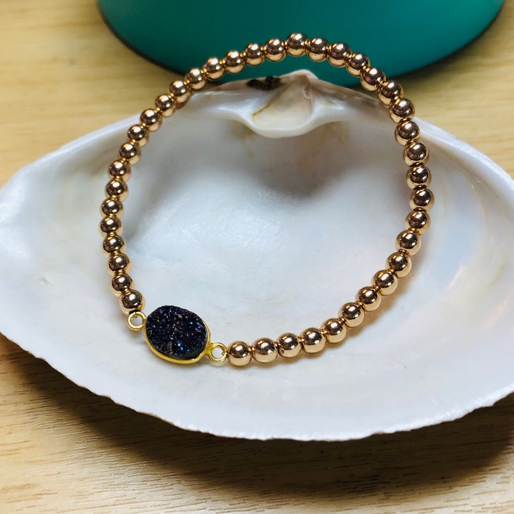 Hematite Real Druzy Bracelet